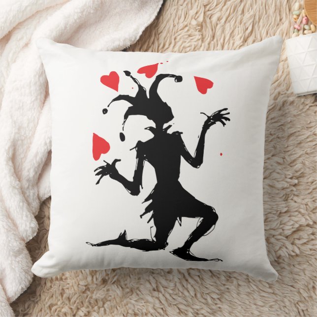 Coussin Clown Effrayant Jouant avec des Cœurs (Couverture)