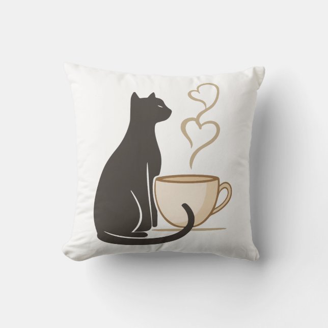 Coussin Club de Café Chat Noir (Recto)