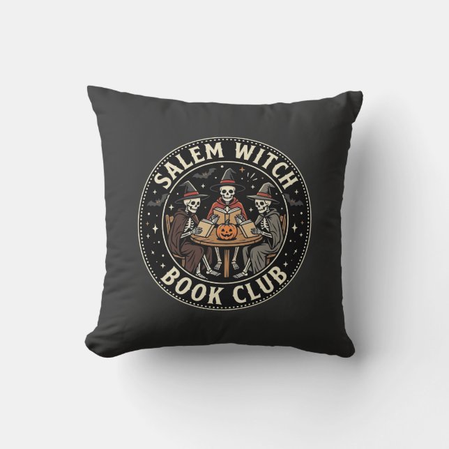 Coussin Club de lecture de sorcières de Salem Halloween Dé (Recto)
