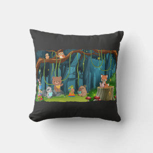 Coussin Club de livres d'animaux forestiers