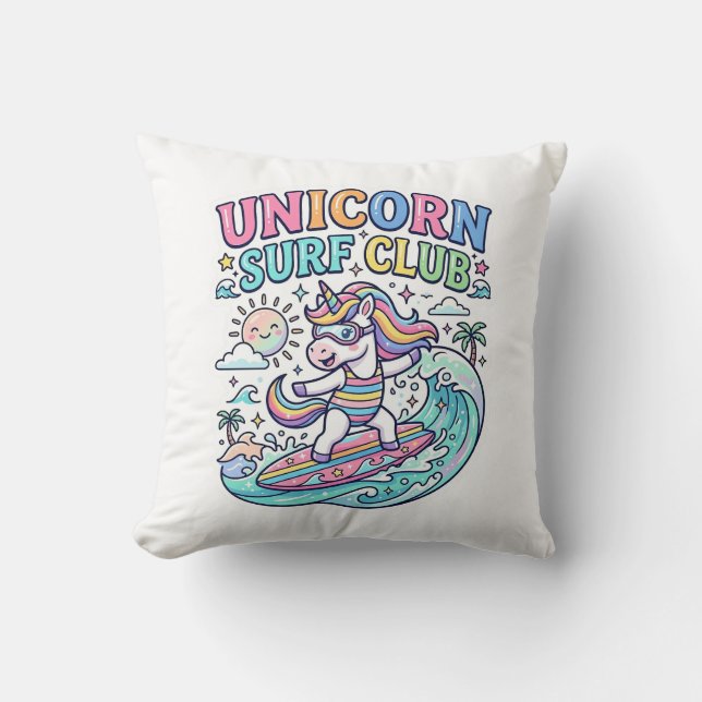 Coussin Club de surf Licorne (Recto)