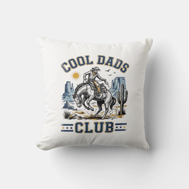 Coussin Club des papas cools conception de chemise Western (Recto)