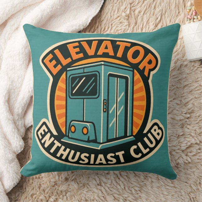 Coussin Club des passionnés d'ascenseurs – Design Moderne (Couverture)
