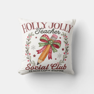 Coussin Club social des enseignants joyeux et joyeux Ensei