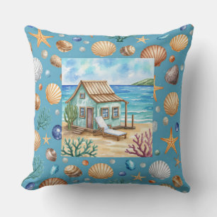Coussin Coastal Beach Mug & Pillow - Seashells Starfish Co