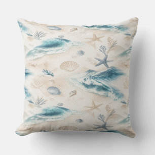 Coussin Coastal Beach Seashells Pillow