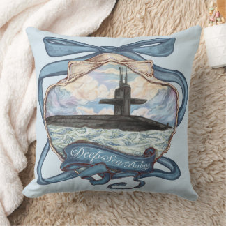 Coussin Coastal Blues Submarine Throw Pillow 