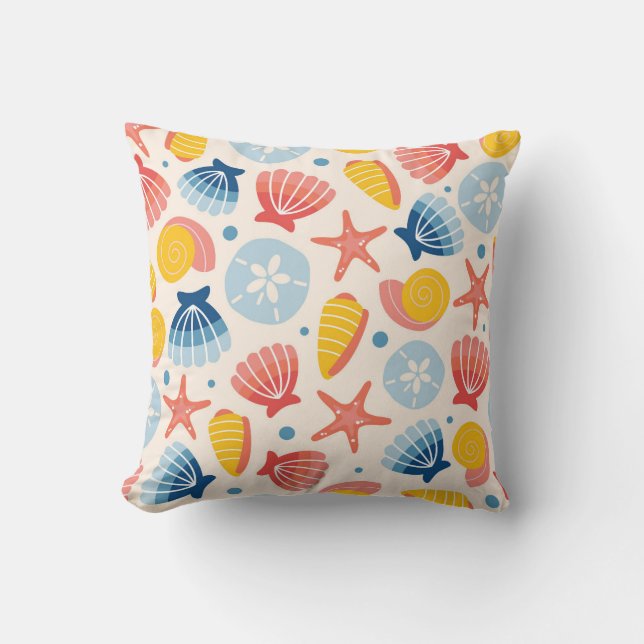 Coussin Coastal Coastal Seashell et Starfish Motif (Recto)