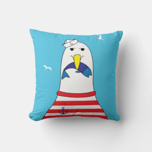 Coussin Coastal Nursery Décor Cute Seagull Caractère