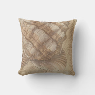 Coussin Coastal Seashell Design, Sand Color Beach Thème