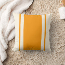 Coastal Stripe Throw Pillow – Orange & Cream