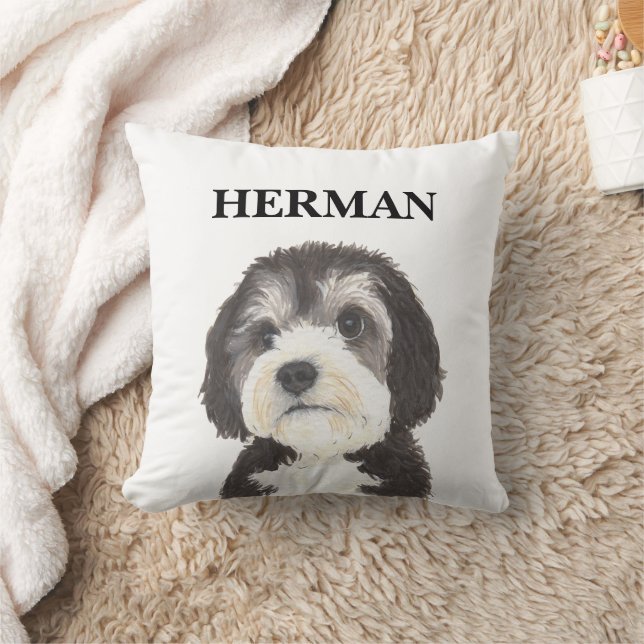 Coussin Coaster de boisson Bernedoodle personnalisé (Couverture)