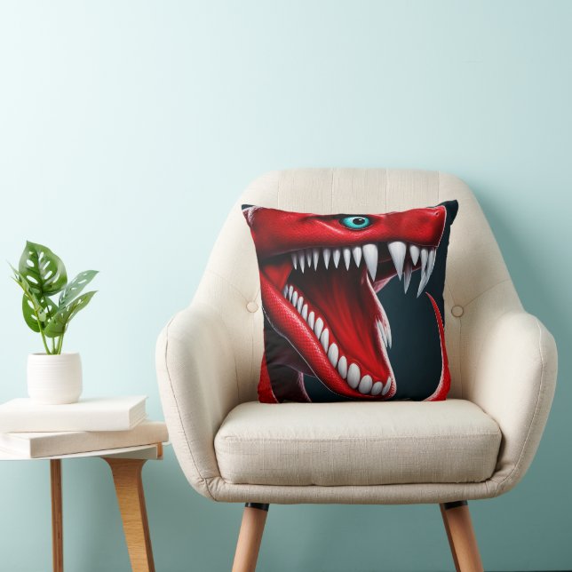 Coussin Cobra serpent avec des écailles rouges vibrantes e (Chaise)