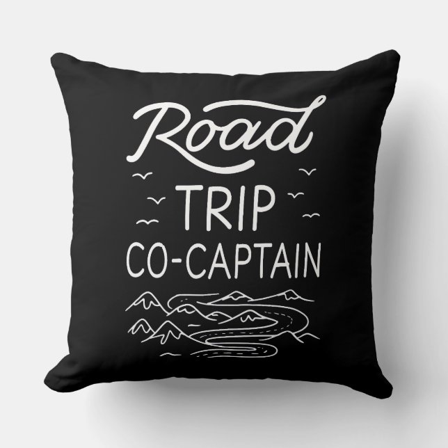 Coussin Cocapitaine de road trip I - Navigateur de camping (Recto)