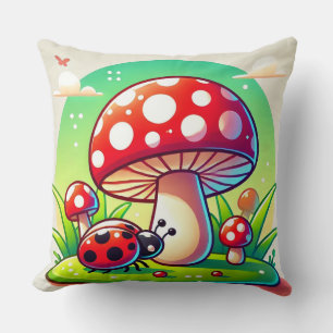 Coussin 🐞 Coccinelle de la forêt Decoration de prairie de