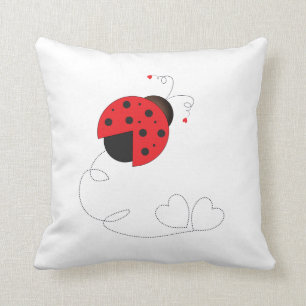 Coussin Coccinelle et coeurs