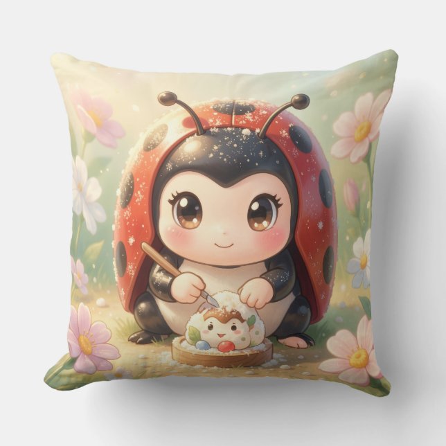Coussin Coccinelle et le royaume de nectar caché.8 (Recto)