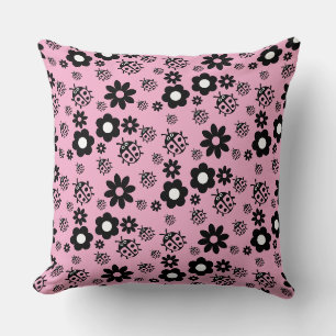 Coussin Coccinelle Rose Mignonne pour Enfants