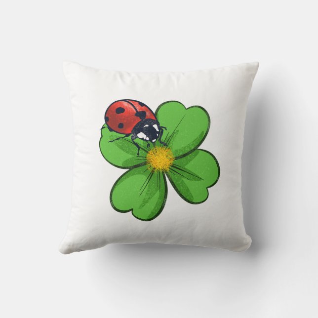 Coussin Coccinelles et feuilles vertes Illustration de la  (Verso)