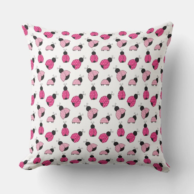 COUSSIN COCCINELLES ROSES NOIRES BLANCHES (Recto)