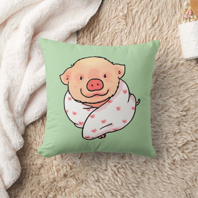 Coussin Cochon de bébé mignon enveloppé dans une couvertur (Couverture)
