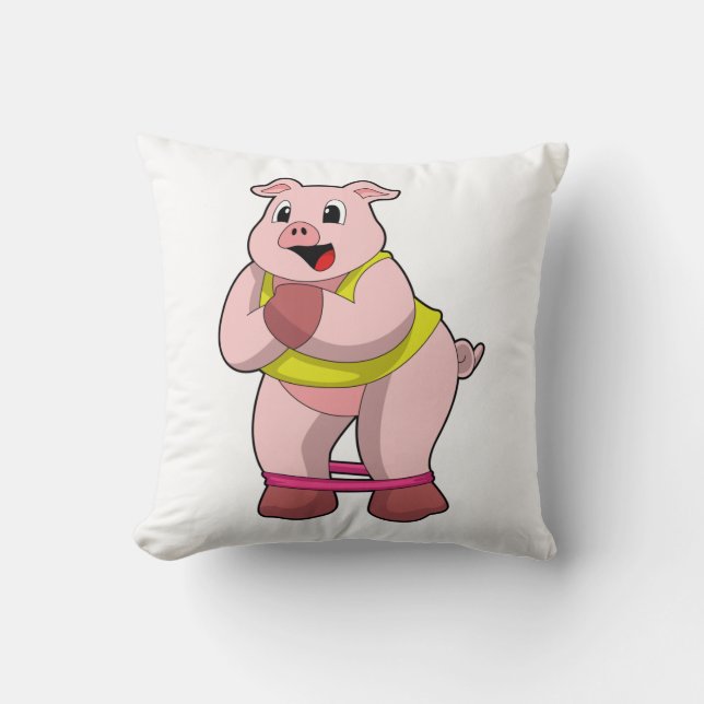 Coussin Cochon de fitness avec bande de caoutchouc (Recto)