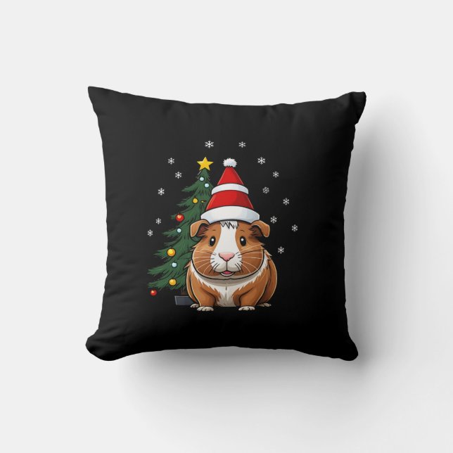 Coussin Cochon de Guinée à Noël (Recto)