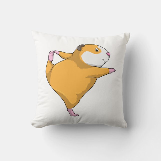 Coussin Cochon de Guinée au Yoga Exercice d'étirement (Recto)