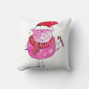 Coussin Cochon de Noël lunatique