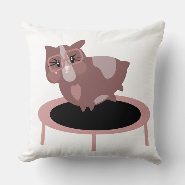 Coussin Cochon d'Inde mignon sur un trampoline Fitness (Recto)