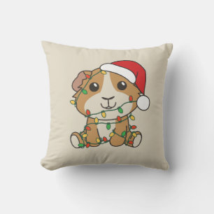Coussin Cochon d'Inde Noël Animaux d'hiver Fêtes