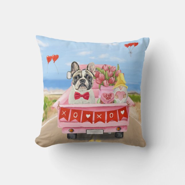 Coussin Cochon français camion de la Saint-Valentin (Recto)