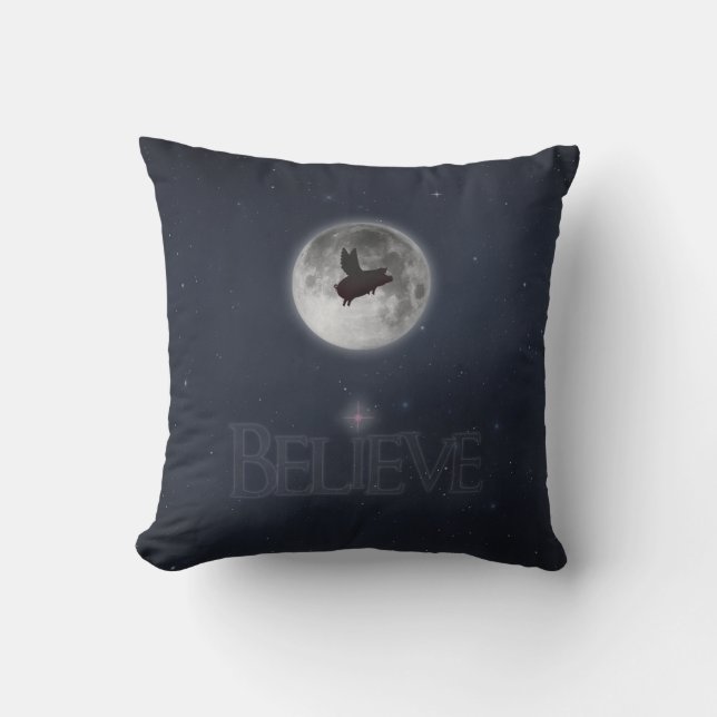 Coussin Cochon Volant Croyance-Nocturne (Recto)