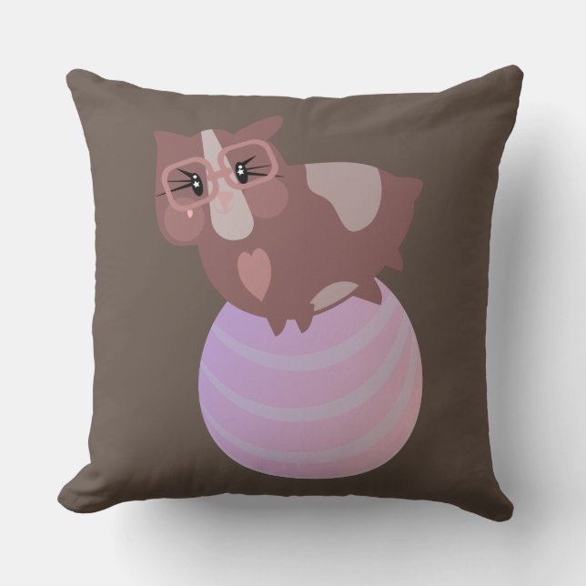 Coussin Cochons d'Inde mignons en exercice (Recto)