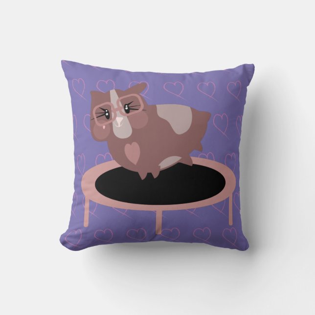 Coussin Cochons d'Inde Mignons en Train de Faire de l'Exer (Recto)