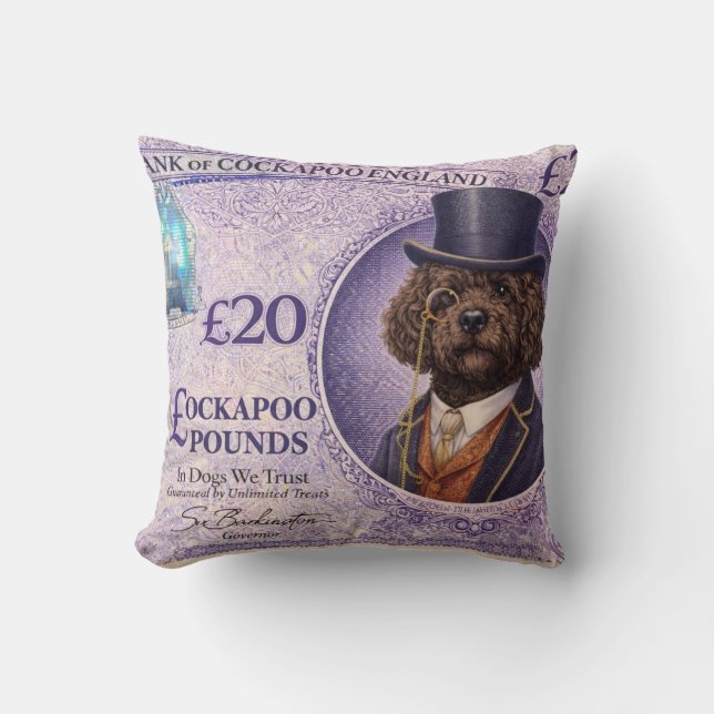 Coussin Cockapoo | Cadeau drôle pour amateur de ch (Recto)