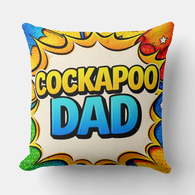 Coussin Cockapoo Papa | Cadeau drôle pour papa de  (Recto)