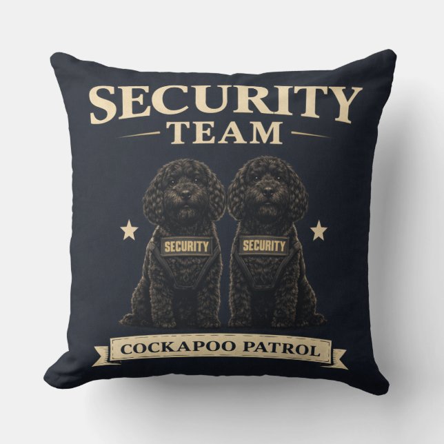 Coussin Cockapoo Security Team Gift cushion (Recto)