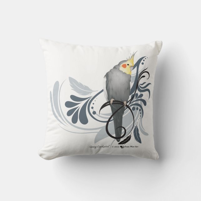 Coussin Cockatiel gris (Recto)