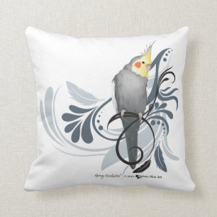 Coussin Cockatiel gris