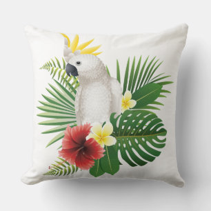 Coussin cockatoo à la fleur