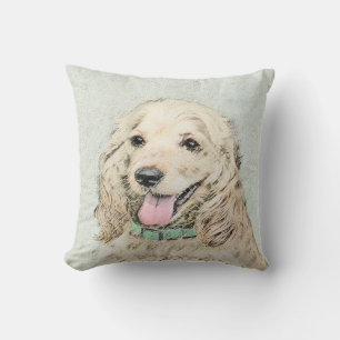 Coussin Cocker Spaniel Buff Peinture - Art Chien original