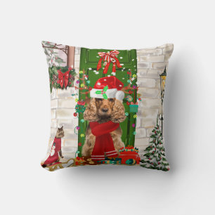 Coussin Cocker Spaniel Chien Noël