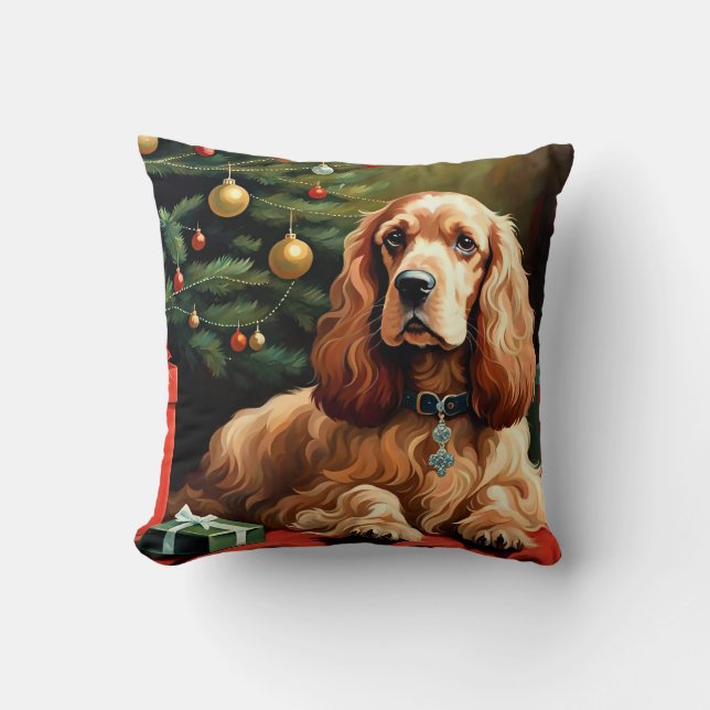 Coussin Cocker Spaniel Christmas (Recto)