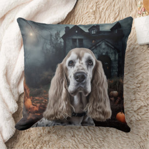 Coussin Cocker Spaniel Halloween effroi