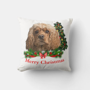 Coussin Cocker spaniel Noël