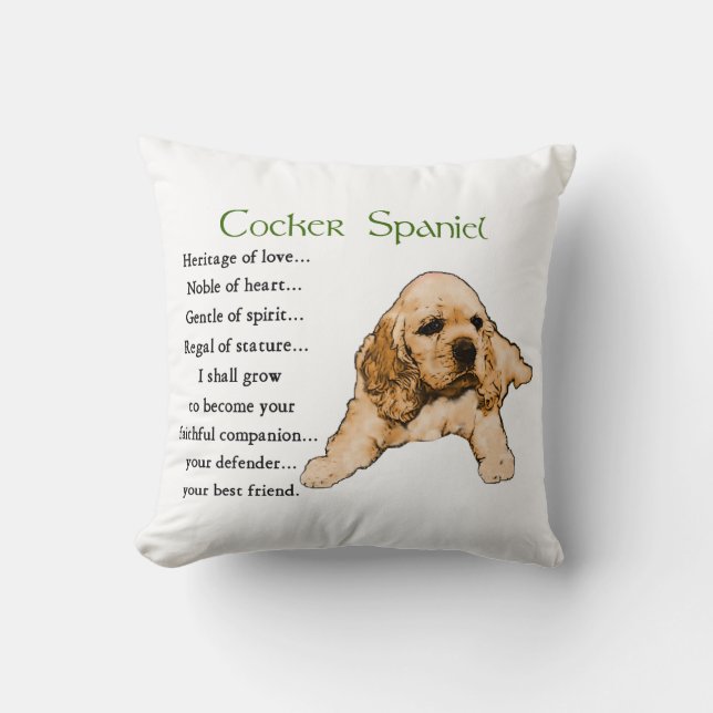 Coussin Cocker Spaniel Puppy Love Art (Recto)