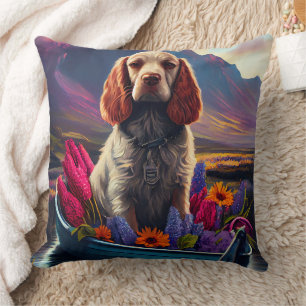 Coussin Cocker Spaniel sur une pagaie : une aventure Pitto