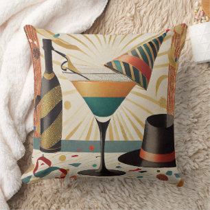 Coussin Cocktail de milieu de siècle - Nouvel An