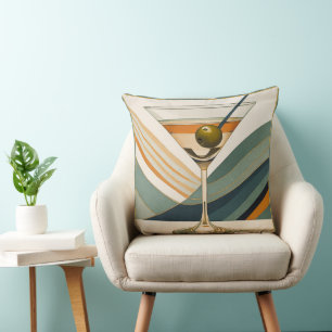 Coussin Cocktail Martini Design Milieu du XXe Siècle